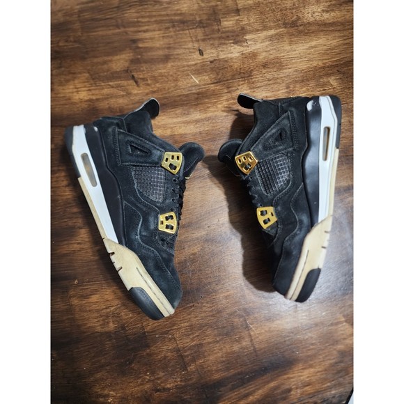 Nike Air Jordan 4 Retro GS Royalty Black Gold 408452-032 Size 4Y (Women's 5.5) - Picture 3 of 7